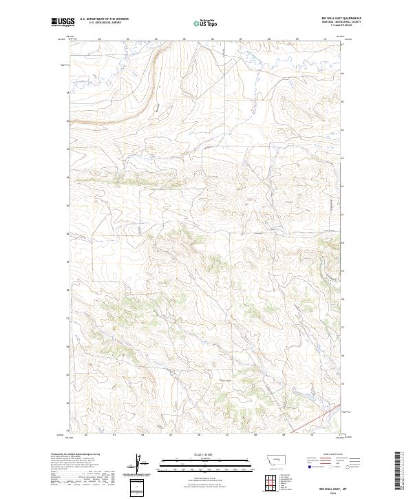 Big Wall East, MT — USGS 7.5-minute topo (2024)