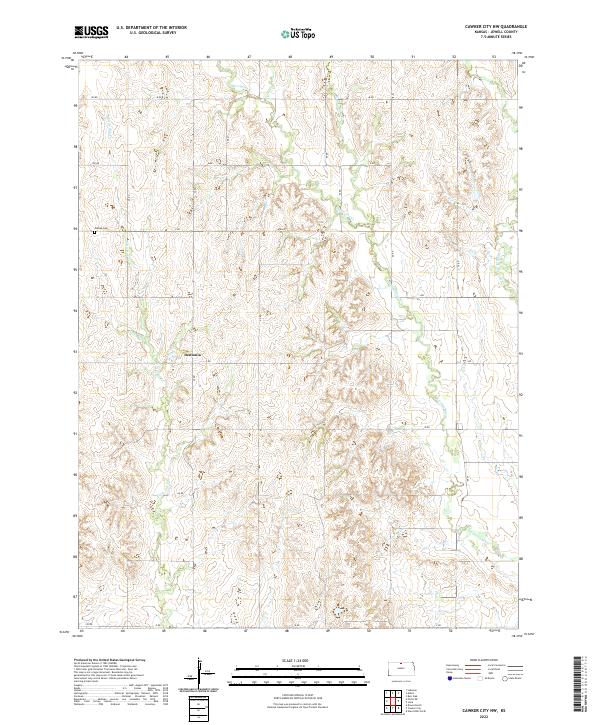 Cawker City NW, KS — USGS 7.5-minute topo (2022)