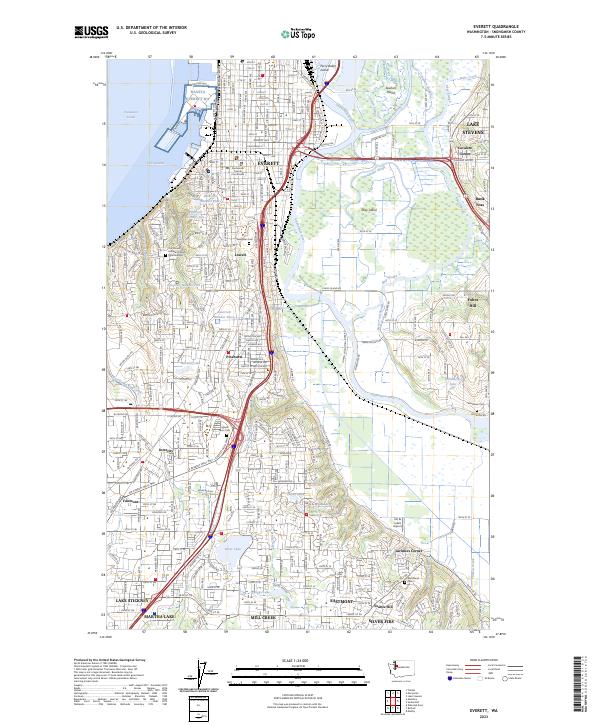 Everett, WA — USGS 7.5-minute topo (2023)