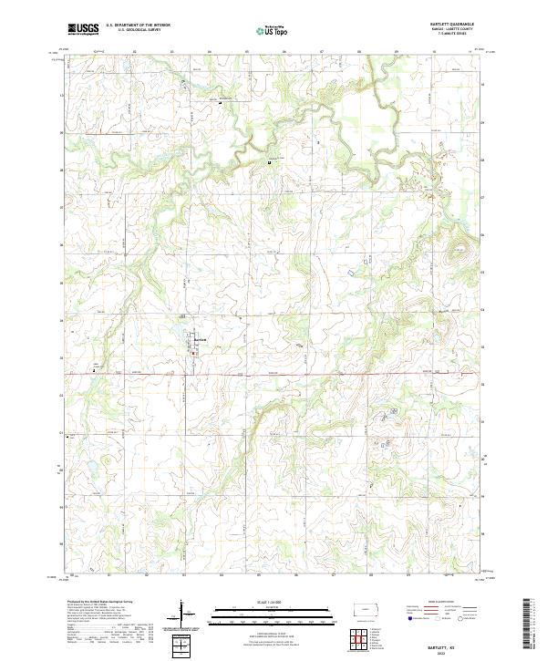 Bartlett, KS — USGS 7.5-minute topo (2022)