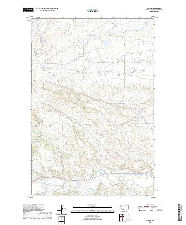 Delphia, MT — USGS 7.5-minute topo (2024)