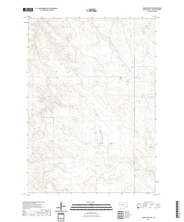 Cedar Butte NE, SD — USGS 7.5-minute topo (2021)