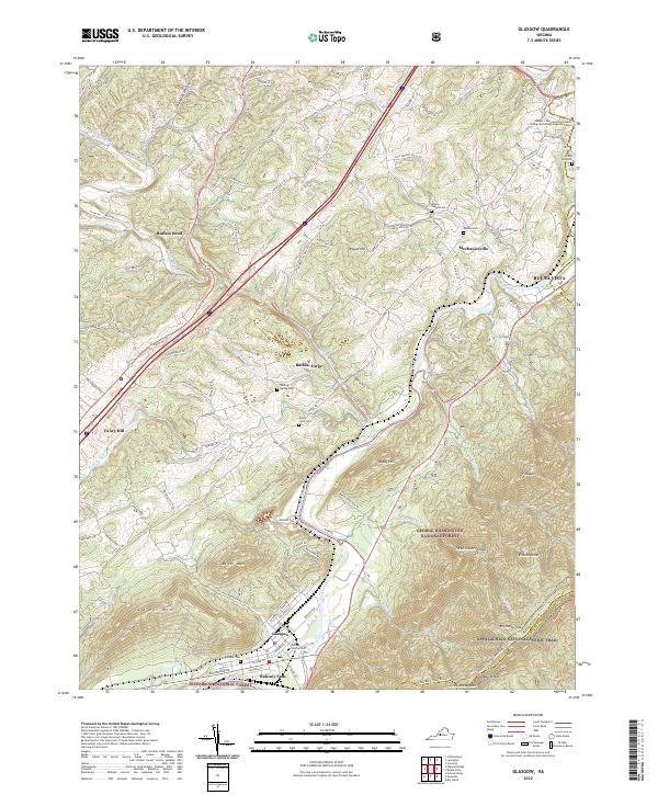 Glasgow, VA — USGS 7.5-minute topo (2022)