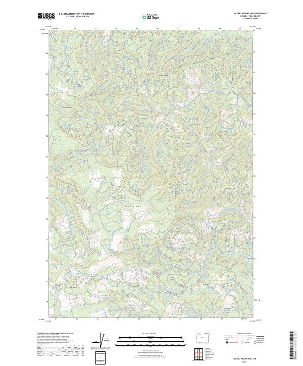 Laurel Mountain, OR — USGS 7.5-minute topo (2023)