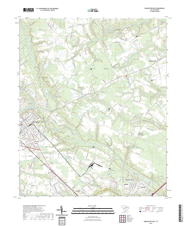 Darlington East, SC — USGS 7.5-minute topo (2024)