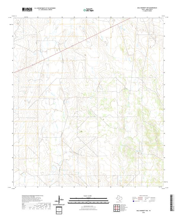 Mills Bennett NW, TX — USGS 7.5-minute topo (2022)