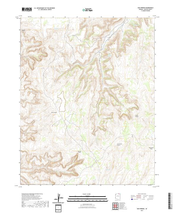 Oak Springs, AZ — USGS 7.5-minute topo (2021)