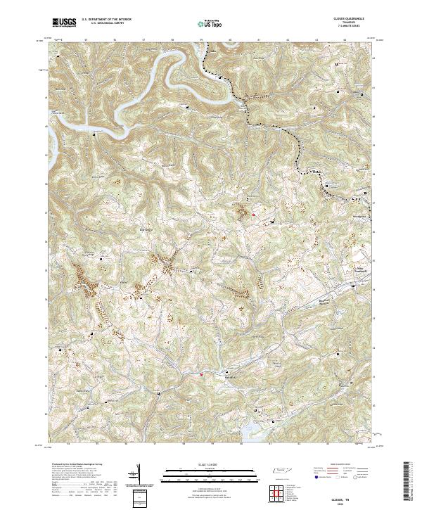 Clouds, TN — USGS 7.5-minute topo (2022)