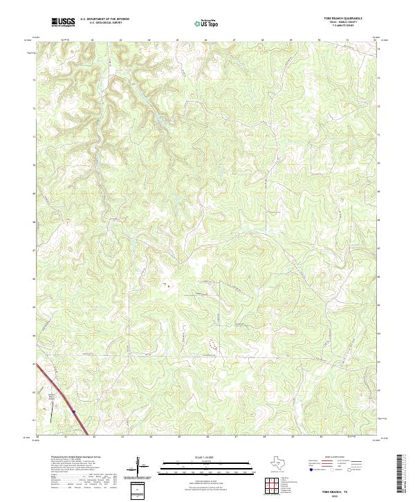 Tobe Branch, TX — USGS 7.5-minute topo (2022)