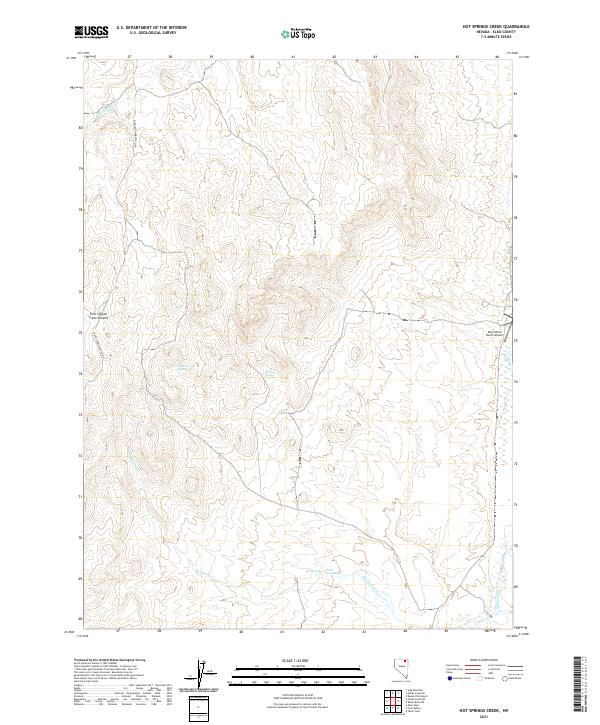 Hot Springs Creek, NV — USGS 7.5-minute topo (2021)