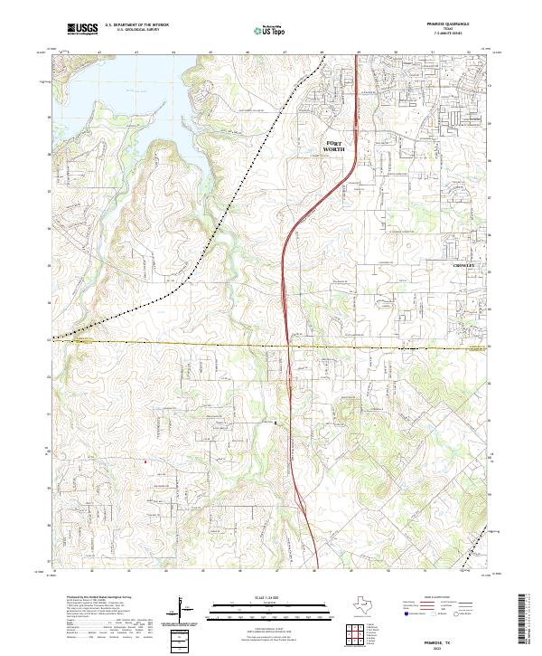 Primrose, TX — USGS 7.5-minute topo (2022)