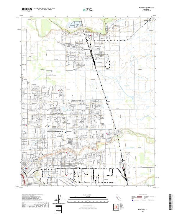 Riverbank, CA — USGS 7.5-minute topo (2021)