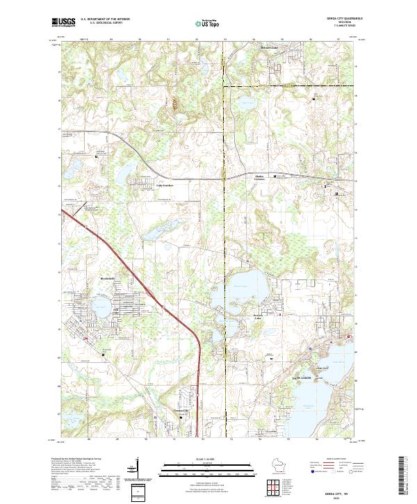 Genoa City, WI — USGS 7.5-minute topo (2022)