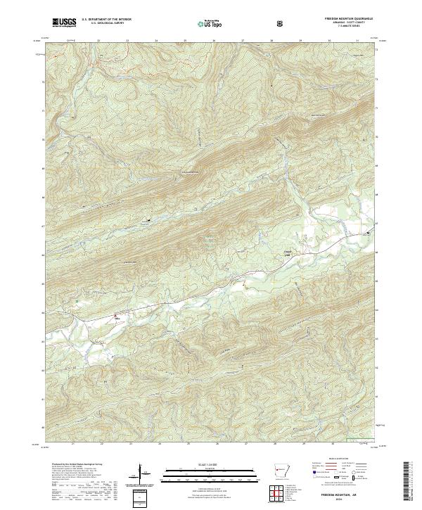 Freedom Mountain, AR — USGS 7.5-minute topo (2024)