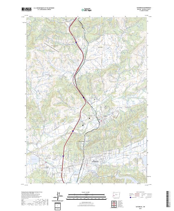 Sutherlin, OR — USGS 7.5-minute topo (2023)