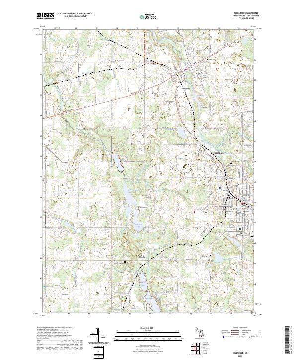Hillsdale, MI — USGS 7.5-minute topo (2023)
