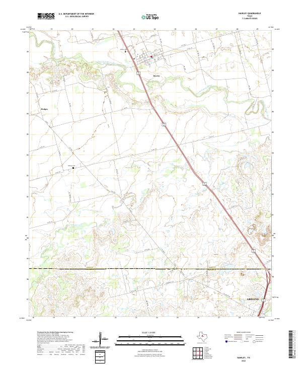 Hawley, TX — USGS 7.5-minute topo (2022)