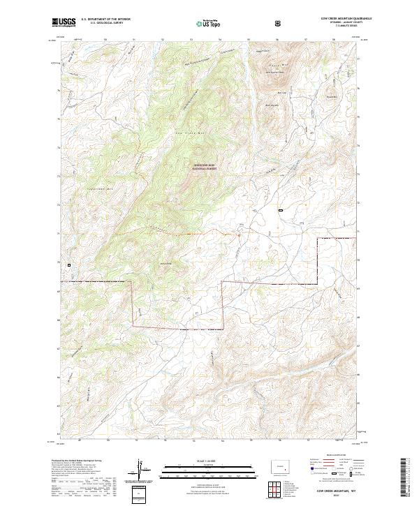 Cow Creek Mountain, WY — USGS 7.5-minute topo (2021)