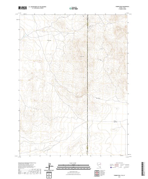 Ferber Peak, NV-UT — USGS 7.5-minute topo (2021)