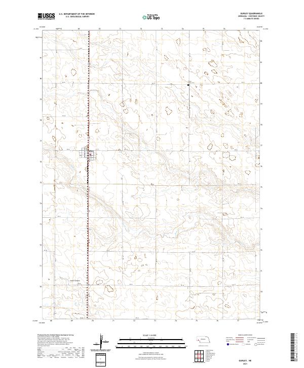 Gurley, NE — USGS 7.5-minute topo (2021)