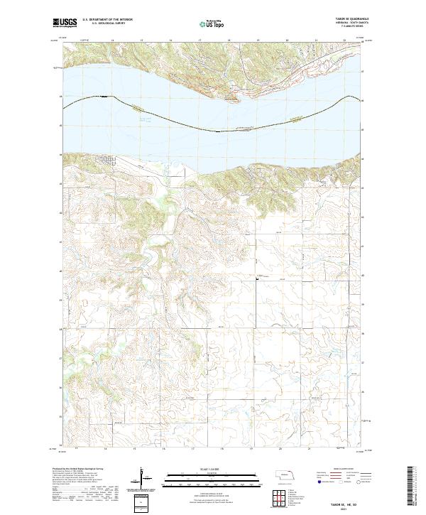 Tabor SE, NE-SD — USGS 7.5-minute topo (2021)