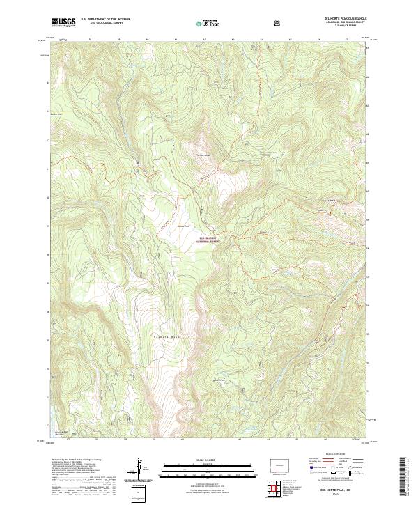 Del Norte Peak, CO — USGS 7.5-minute topo (2022)