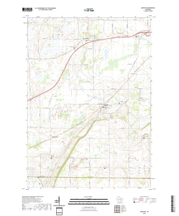 Oakfield, WI — USGS 7.5-minute topo (2022)