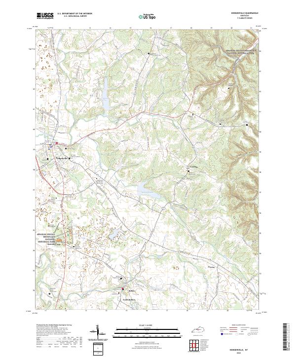 Hodgenville, KY — USGS 7.5-minute topo (2022)