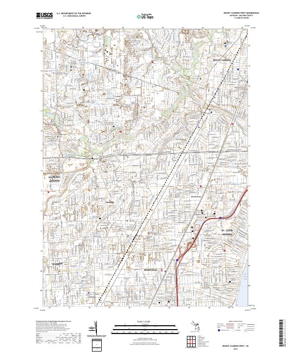 Mount Clemens West, MI — USGS 7.5-minute topo (2023)