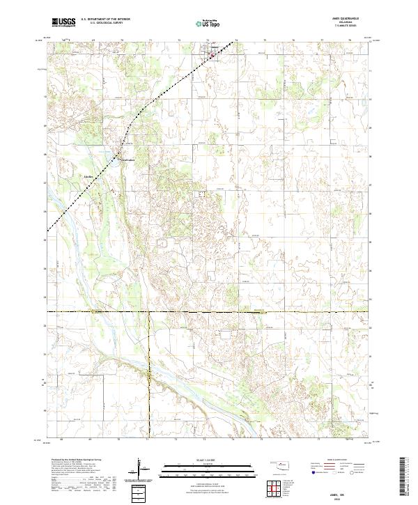 Ames, OK — USGS 7.5-minute topo (2022)