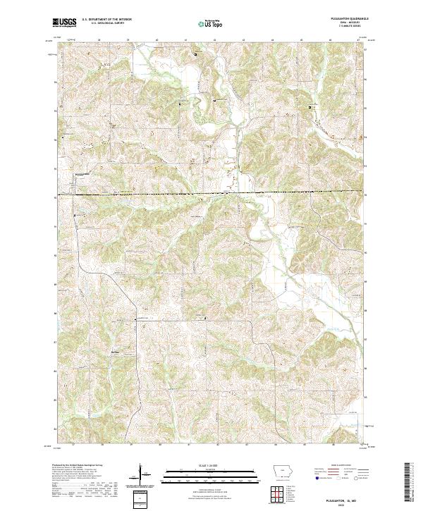 Pleasanton, IA-MO — USGS 7.5-minute topo (2022)