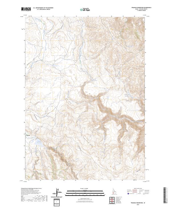 Triangle Reservoir, ID — USGS 7.5-minute topo (2023)