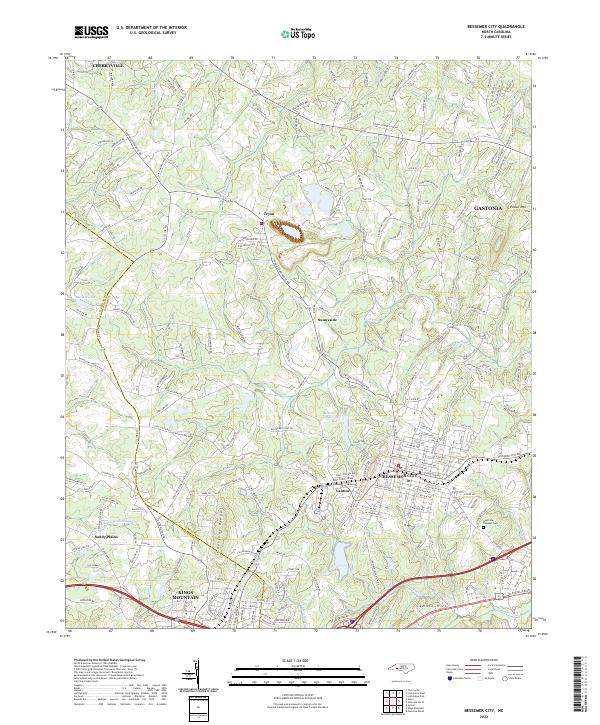 Bessemer City, NC — USGS 7.5-minute topo (2022)