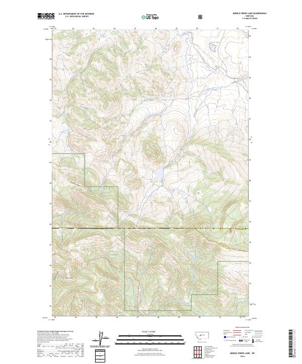 Middle Creek Lake, MT — USGS 7.5-minute topo (2024)