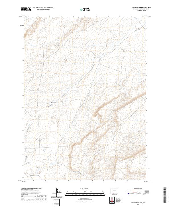 Sand Butte Rim NW, WY — USGS 7.5-minute topo (2021)