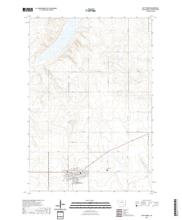 Gettysburg, SD — USGS 7.5-minute topo (2021)