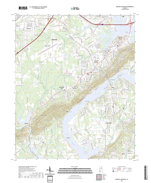 Dunaway Mountain, AL — USGS 7.5-minute topo (2024)