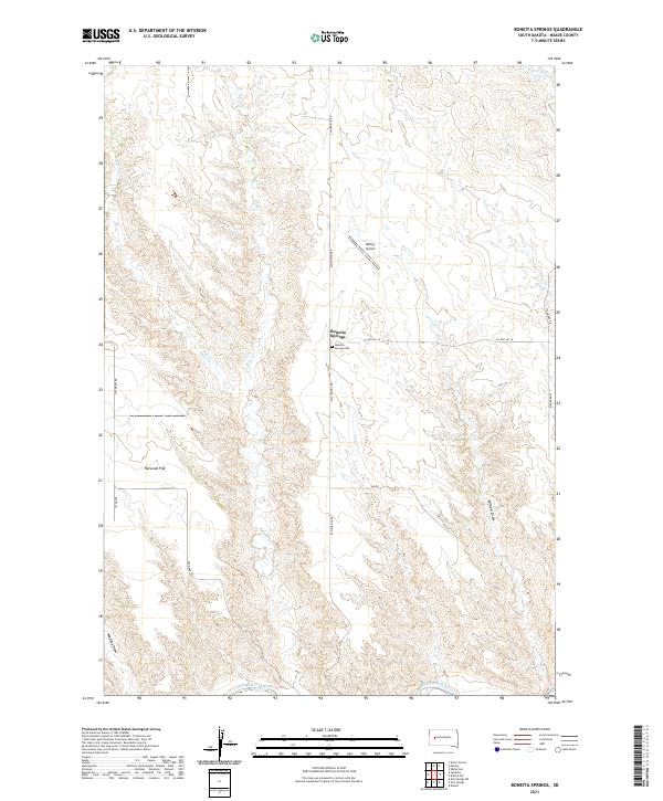 Boneita Springs, SD — USGS 7.5-minute topo (2021)