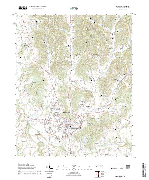 Fayetteville, TN — USGS 7.5-minute topo (2022)