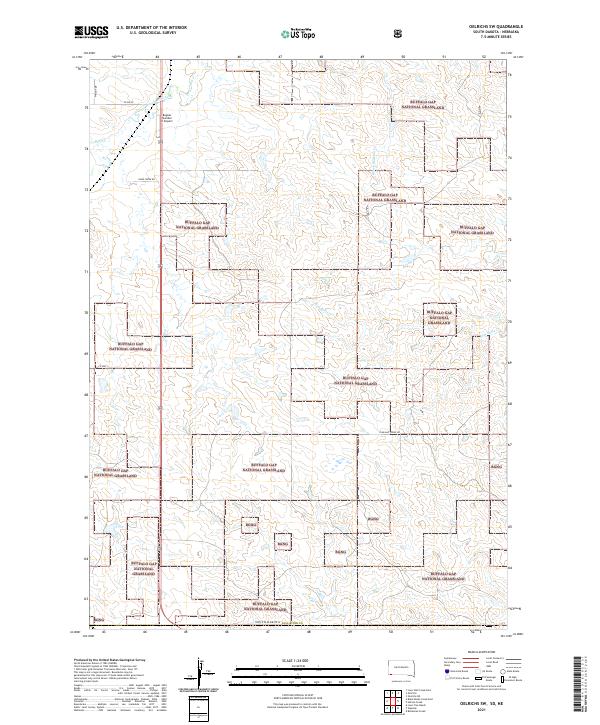 Oelrichs SW, SD-NE — USGS 7.5-minute topo (2021)