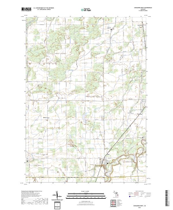 Chesaning West, MI — USGS 7.5-minute topo (2023)