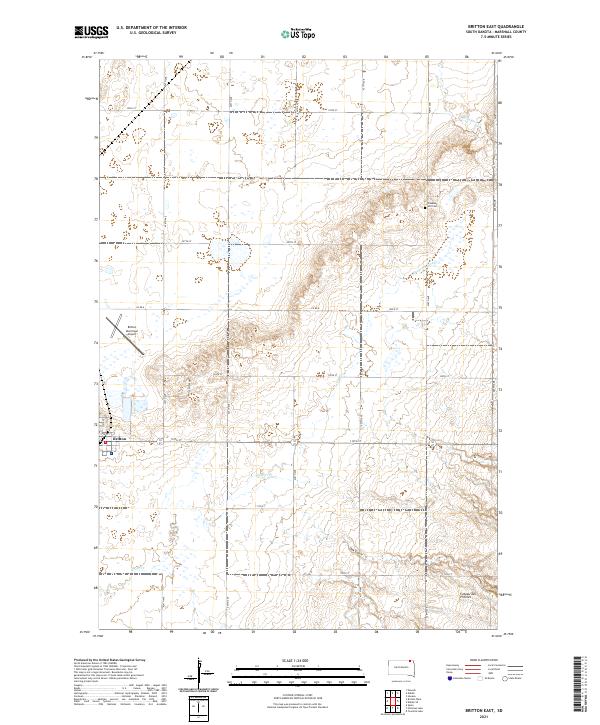 Britton East, SD — USGS 7.5-minute topo (2021)