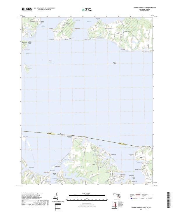 Saint Clements Island, MD-VA — USGS 7.5-minute topo (2023)