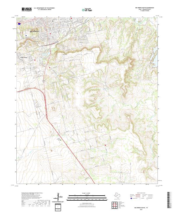 Big Spring South, TX — USGS 7.5-minute topo (2022)
