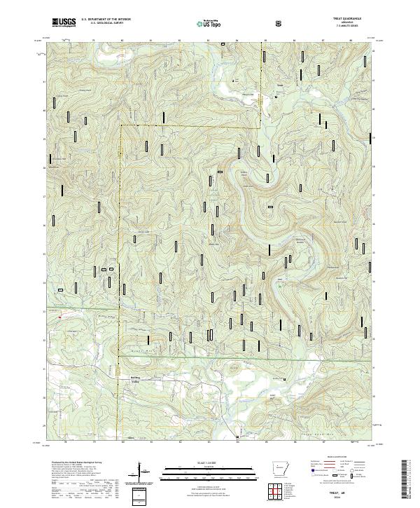 Treat, AR — USGS 7.5-minute topo (2024)