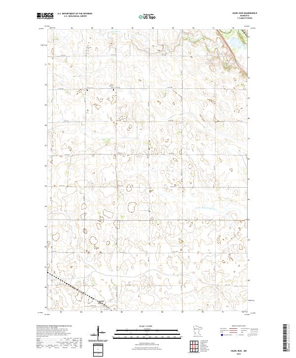 Hazel Run, MN — USGS 7.5-minute topo (2022)