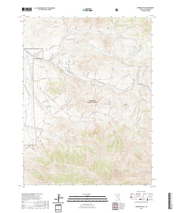 Harrison Pass, NV — USGS 7.5-minute topo (2021)