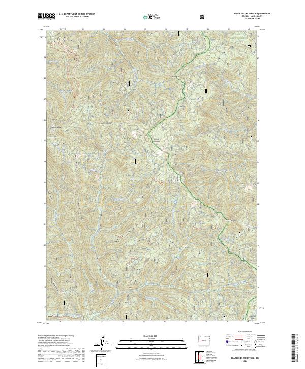 Bearbones Mountain, OR — USGS 7.5-minute topo (2024)