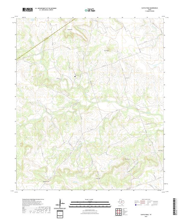 Castle Peak, TX — USGS 7.5-minute topo (2022)