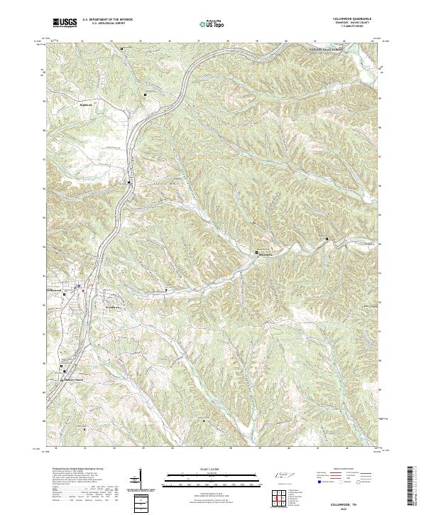 Collinwood, TN — USGS 7.5-minute topo (2022)